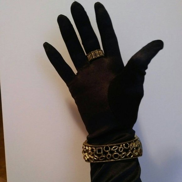 NWOT Statement Ring+Bracelet combined antique gold - Picture 5 of 8